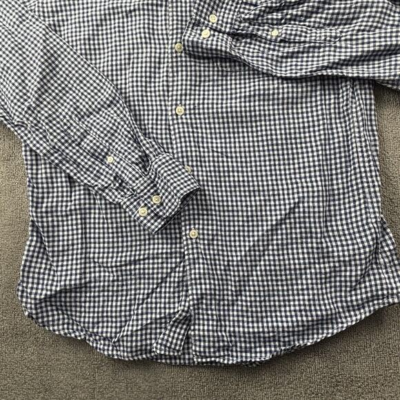 Uniqlo Shirt Adult Medium Check Button Up Linen Long Sleeve Casual Men's - Picture 5 of 13